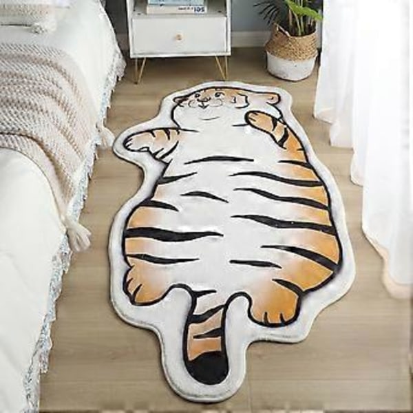 Tiger-mönstrad matta, djurmönstrad liten matta, imitation kohudsläder (Snälla krama tigern)