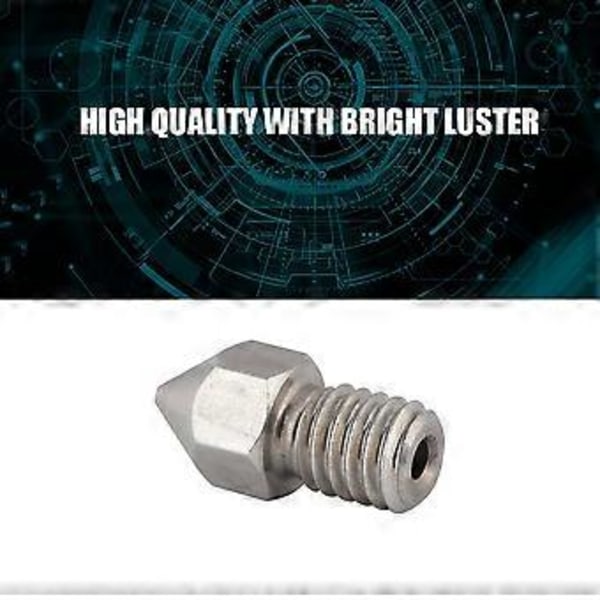 5 st 3D-skrivarmunstycken i rostfritt stål M6 för 1,75 mm filament (0,6 mm)
