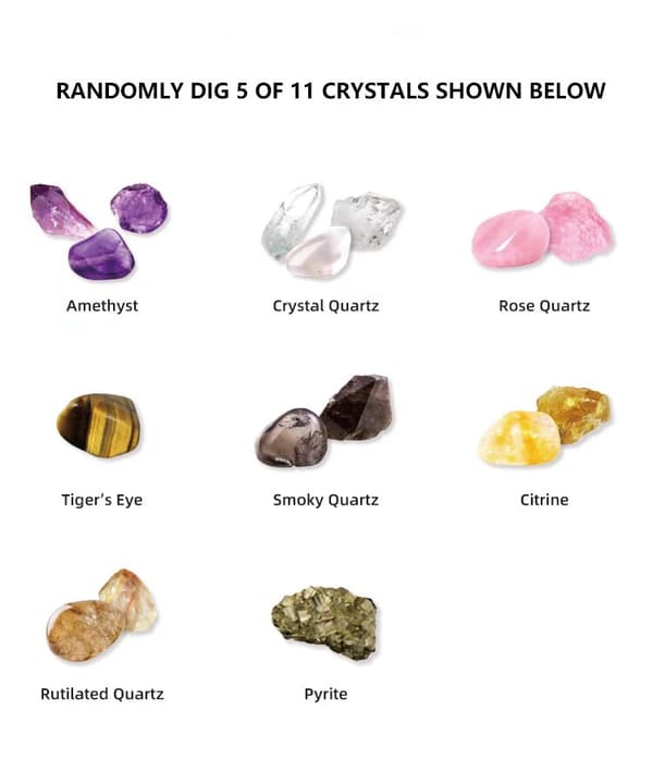 Mega Gemstone Dig Kit – Grav 5 ægte ædelstene ud, STEM Science & Educat