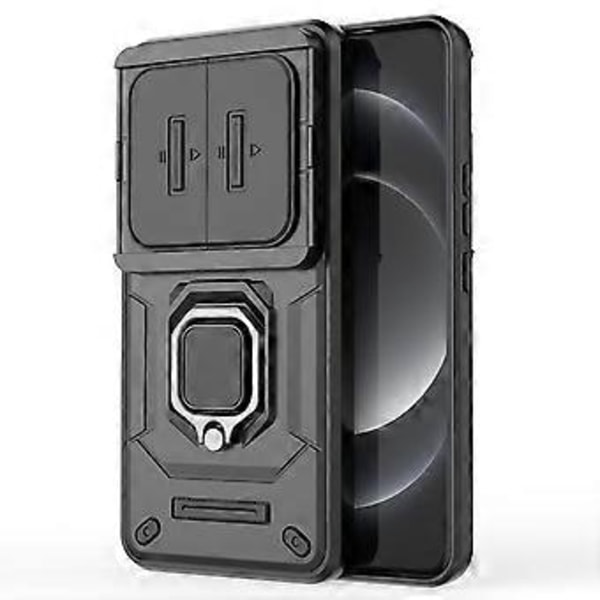 Xiaomi 14 Ultra -kotelo PC+TPU-jalustalla ja liukuvalla linssinsuojuksella - Musta (Musta)