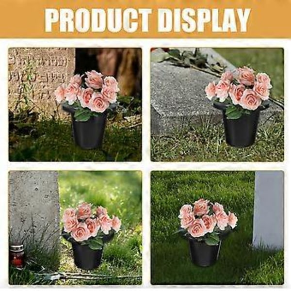 8 stk. Kirkegårdsblomsterholder Plastik Blomsterkrukke Grav Kunstig Blomsterbeholder Kirkegårdsdekoration