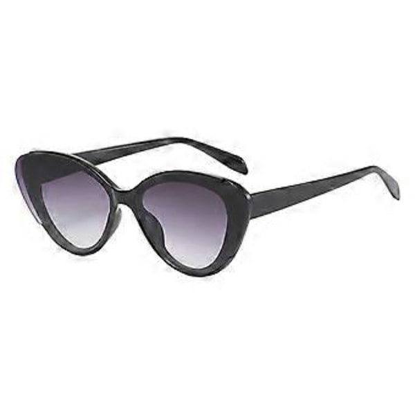 Cat Eye Solbriller Dame Briller Mode UV400 Vintage Stil 80'er Sort (Sort)