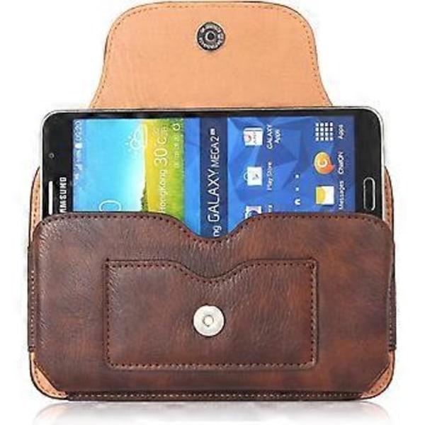 Universellt Telefonfodral, Läderfodral med Bältesklämma, Horisontell Bältesväska för: iPhone 13/14/15/16/Plus/Pro/Max/XR/XS/X, Samsung S22/S23/S24/Lite/Plus/Ultra/