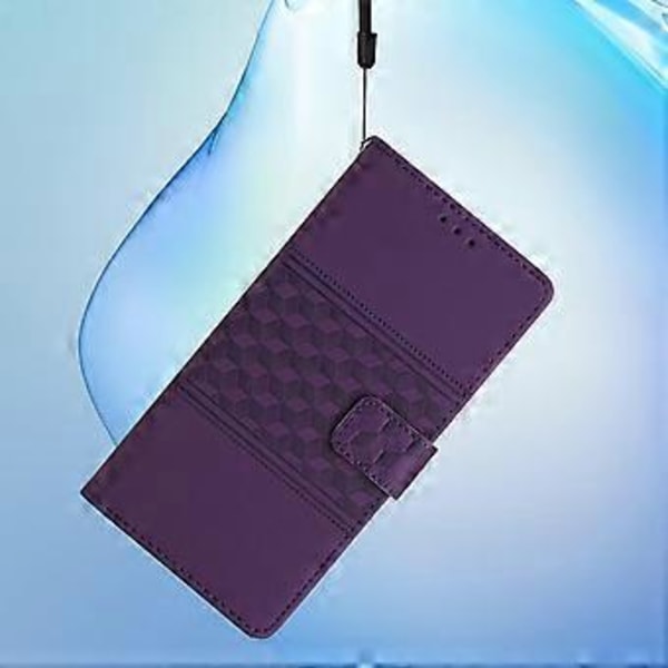 Til Samsung Galaxy A35 5G Telefon Cover Præget Rombe Tegnebog Stativ Læder Cover (Style C)