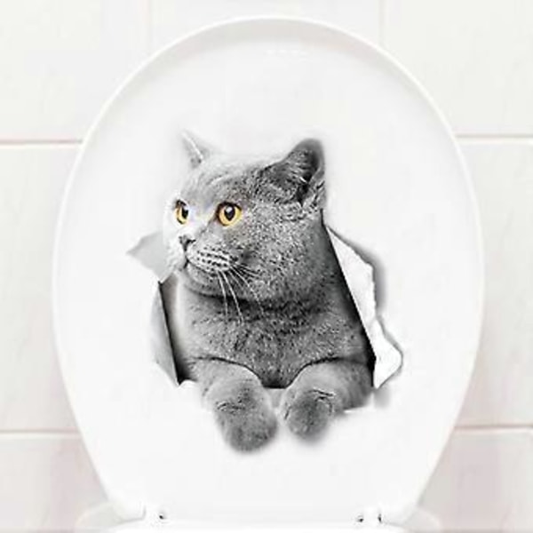 Britannian lyhytkarvainen kissa seinätarrat Britannian lyhytkarvainen kissa wc-tarra 3D kissa auton ikkuna ja puskuritarra 2 kpl