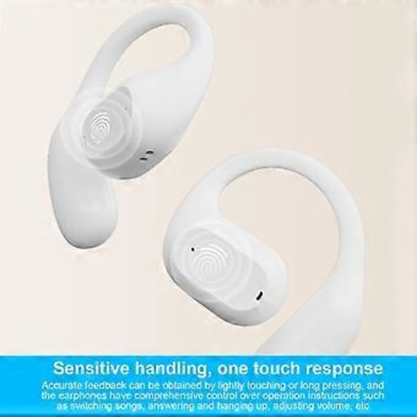 On-ear Sport Bluetooth Headset med Extra Lång Batteritid Inget Öra Öppet Bluetooth Headset (Vit)