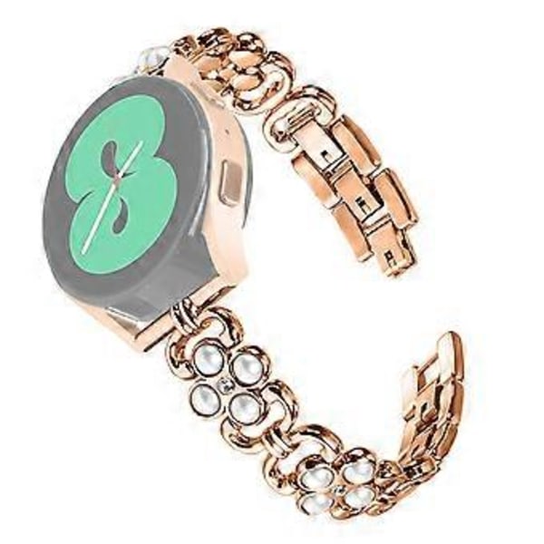 Til Huawei Watch GT 3 42mm Moderigtig Rustfri Stålrem Perle Firkløver Smartwatch Armbånd (Style C)