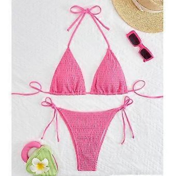 Kaksiosainen uimapuku Tankini uima-asu rannalle uima-allasjuhliin (S Pinkki)
