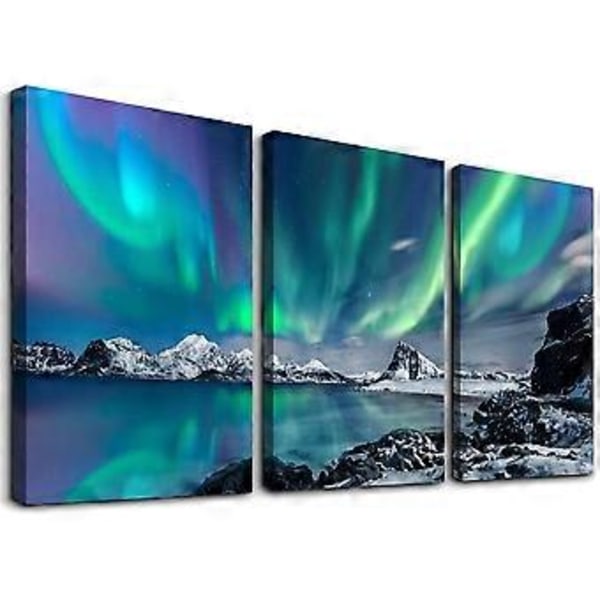 Väggkonst i lantlig stil, Aurora Landskapsmålning, Canvas Väggdekor, Vardagsrumsdekor