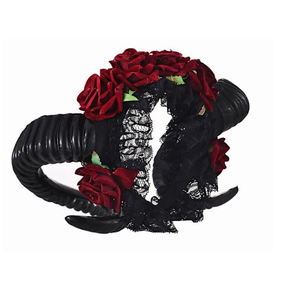 Gotiske Værhorn Sinister Evil Hodebånd Roser Garland Satanic Hea