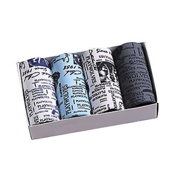 4 stk. Mænds Boxers Print Strækbar Mellemtalje Antiseptisk Ingen Begrænsning Plus Størrelse Blød Åndbar Mænds Intime Tøj Underbukser Mænds Underbukser (4XL Ulv)