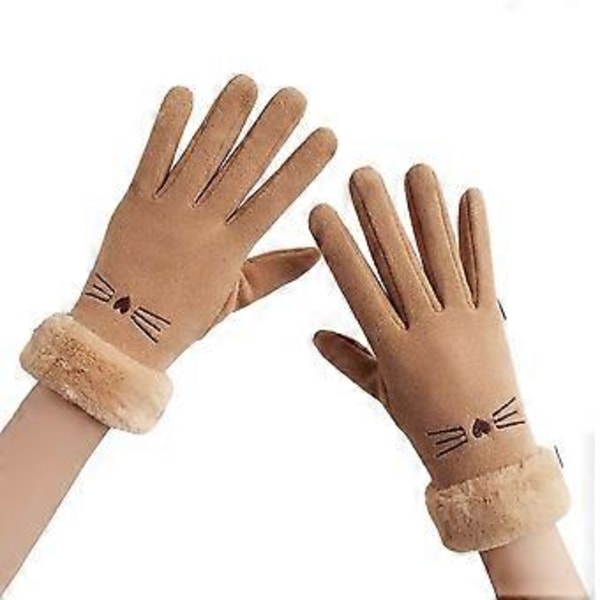 Vinterhandsker til damer med touch screen fingre til varm og tyk tekstning