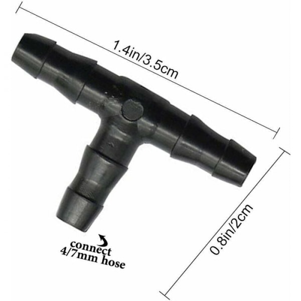 Förpackning med 100 T-rörkopplingar 4/7 mm - T-koppling PVC-vatten