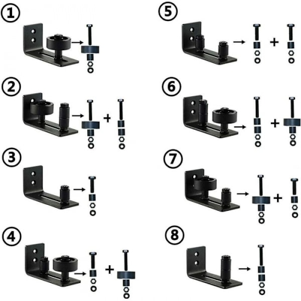 Heavy Duty Skydedørsguide i Sort Kulstofstål - Justerbar