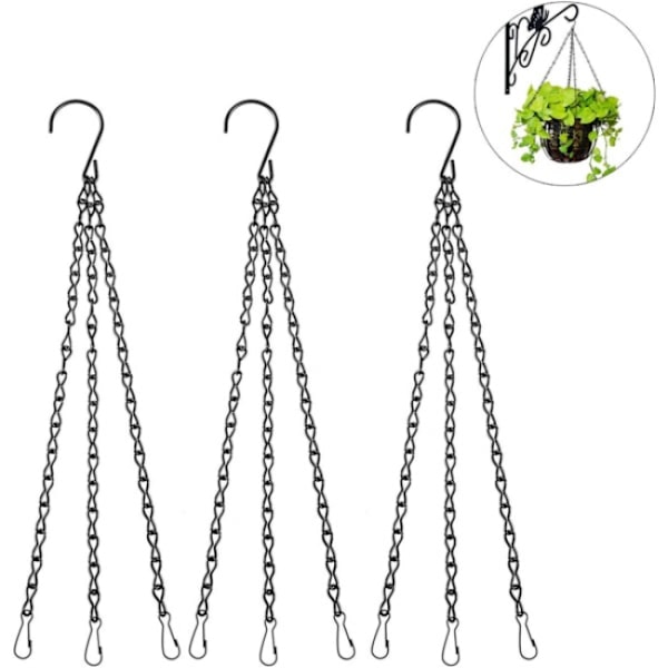 3 Pack Hanging Chain Set, Replacement Chain, Metal, Hanging Baske