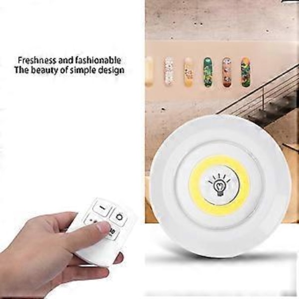 3 stk. COB Natlampe Fjernbetjening Timer Dæmpning Natlampe Soveværelse Garderobe Sengelampe
