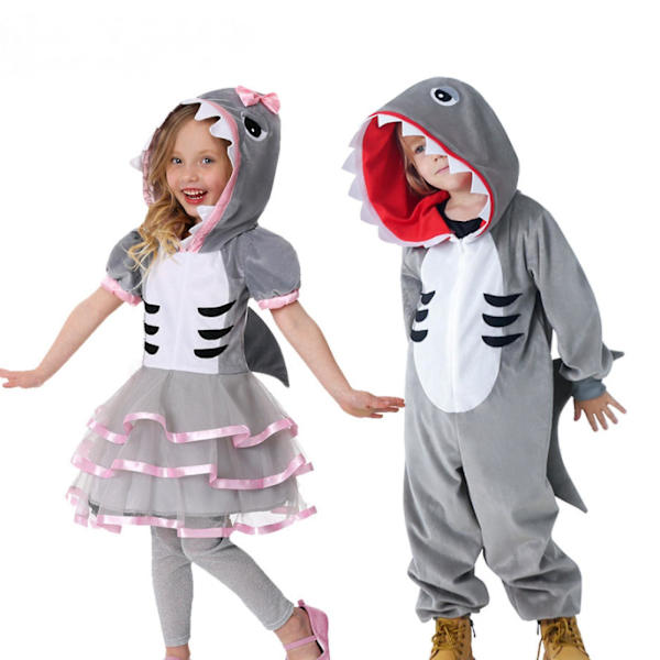 Näytä puku Hai lapset Piirretty Pyjamat Halloween Puku.M 115-125.1