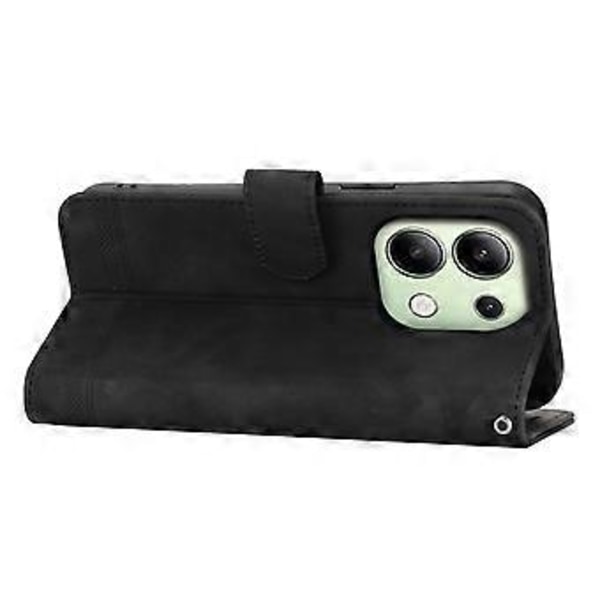 DIERFENG DF-03 til Xiaomi Redmi Note 13 4G Etui Pung Læder Flip Telefon Cover - Sort (Sort)