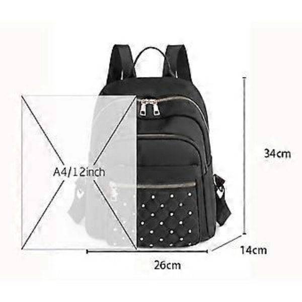 Dam Liten Elegant Axelväska i Nylon Stöldskydd Skolryggsäck Dam Ryggsäck Fritidspack Modern City Ryggsäck Handväska