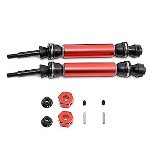 2 stk Metall Bakre Drivaksel CVD for 1/10 Slash Stampede Hoss Vxl 2wd RC Bil Oppgraderingsdeler, rød