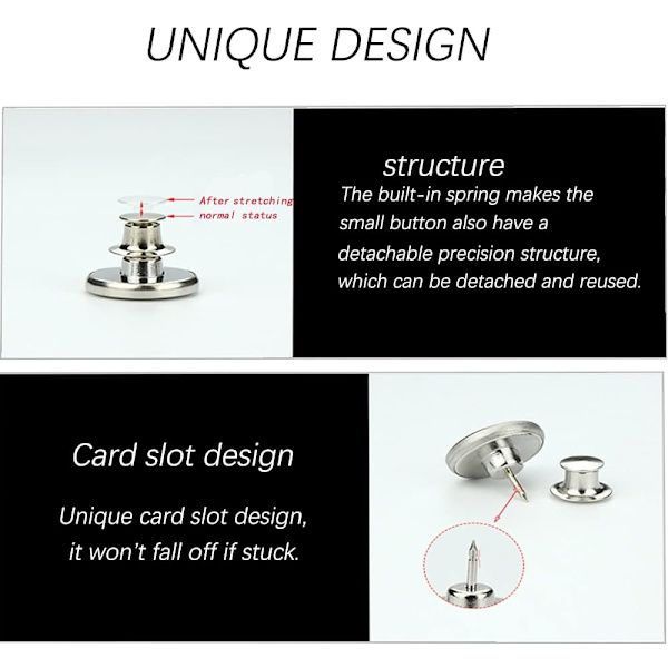10 kappaletta farkkujen nappeja, 17 mm irrotettava metalli DIY-nappi, Adjusta