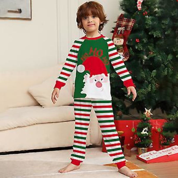 Julefamiliens Matchende Pyjamas Far Mor Datter Søn Julemand Trykt Natøj Juleferie Pjs Sæt Pyjamas (5-6 År Børn)