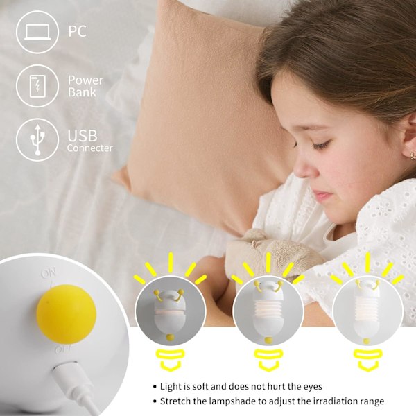 Nattlampa för barn, söt babylampa  portabel retrådad, Portab