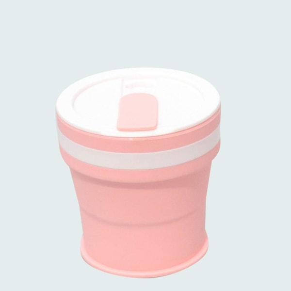 350ML Rosa färg Silikon Hopfällbar Cup Travel Hotel Gargle Cup