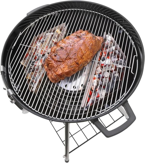 (2 stk) Kullkurv i rustfritt stål, kompatibel med Weber grilltilbehør, kullbeholder