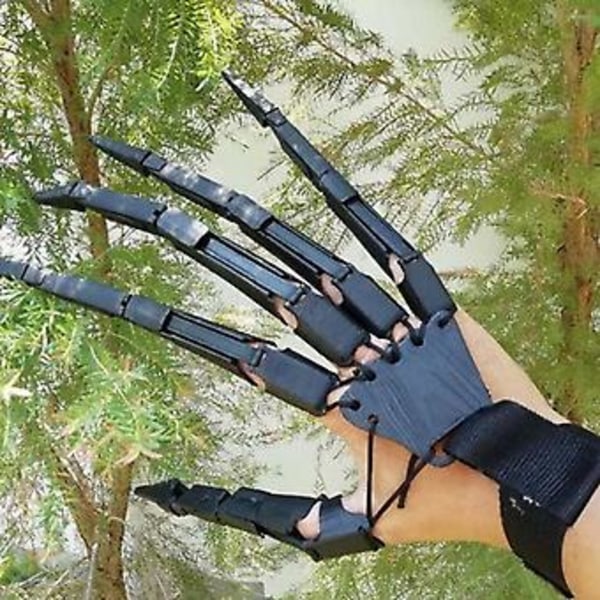 Halloween-sormet, nivellettävät sormenpidennykset, cosplay-juhliin, naamiaisiin, pukeutumiseen, koristeisiin (oikea käsi, musta)