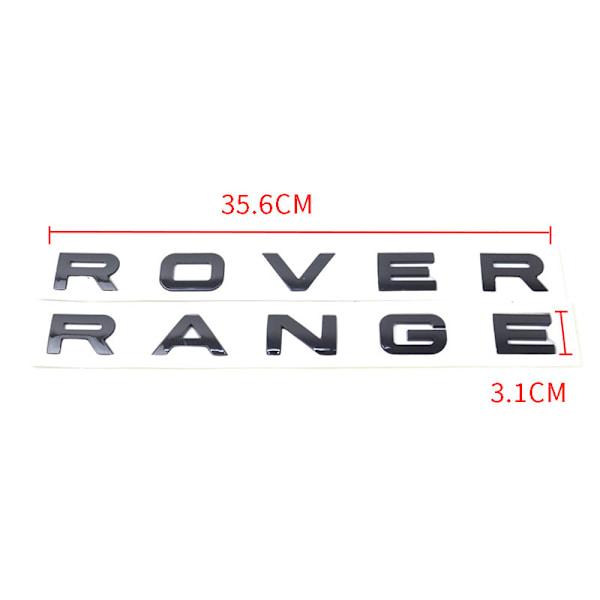 Range Rover Gloss Black Lettering Badge Emblem Etu- tai Takaluukkuun