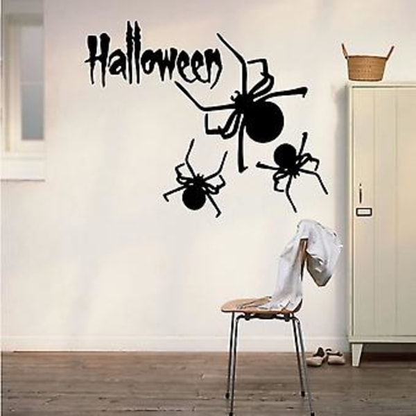 Hauska Halloween-Hämähäkkiseinätarrat Ikkunatarrat Halloween-Koristeet Lastenhuoneisiin Lastentarhaan Halloween-Juhliin, 22,4 X 14,1 Tuumaa