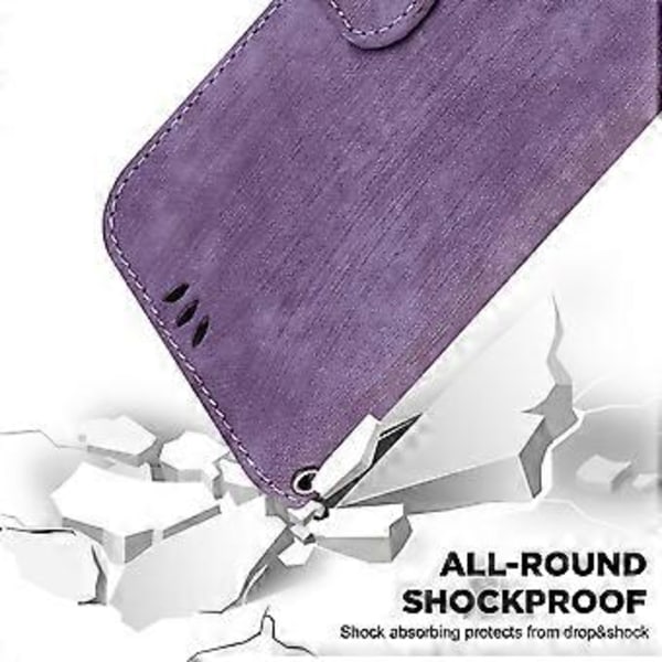 Mobilfodral för Motorola Edge 40 Neo 5g - Söt Tiger Tryckt PU-Läder Flip Cover (Lila)
