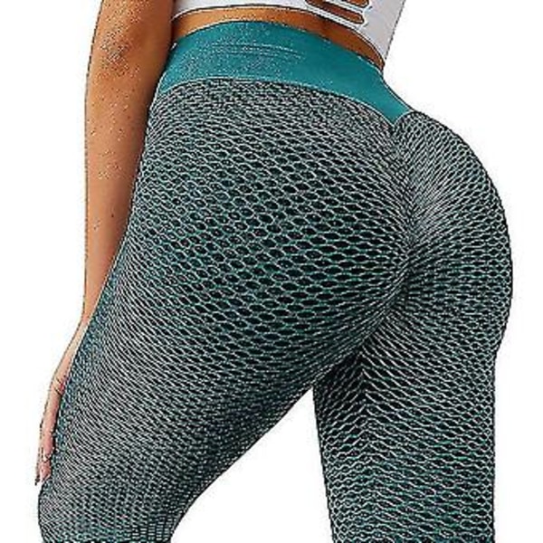 Tik Tok -leggingsit naisille, jooga-leggingsit, kuntosalileggingsit, selluliittia ehkäisevät fitness-peppuleggingsit (3XL vihreä)