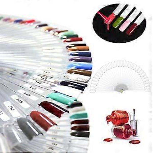 Återanvändbara färgprovspinnar för nagellack, nagelkonstdekoration med universell användning för salong eller hem, fläktformad displayövningsbräda
