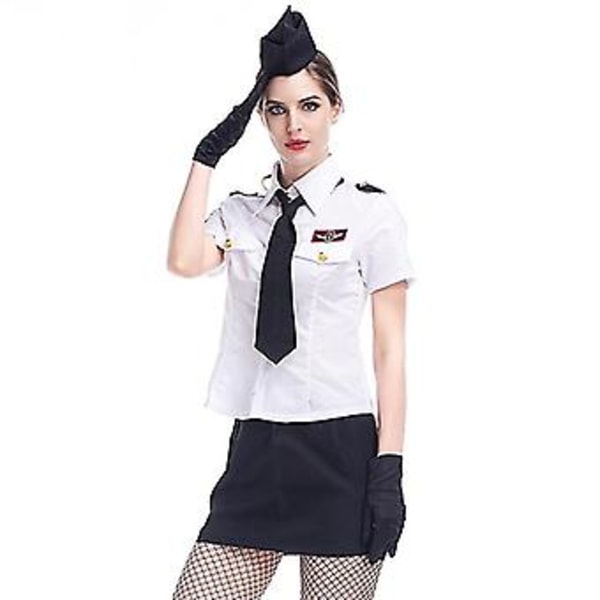 Weie Marine Stewardess Kostm Japanilainen Pelikostm Eroottinen Asuste Cosplay Halloween Party Kostm ( 185cm)