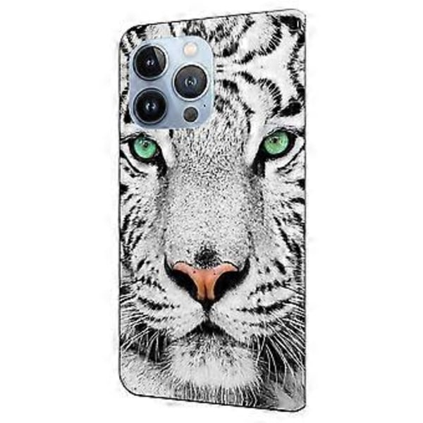 Skal till iPhone 16 Pro Max, mönstertryckt skyddande fodral TPU+PU Läder Flip Telefonfodral (Stil D)