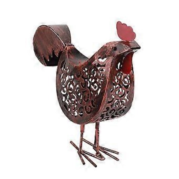 Solar Høner Lys Smijern Retro Høner LED Lampe Utgravd Lykt Lys Hagedekor Kunst Ornamenter Hane Modellering Lampe