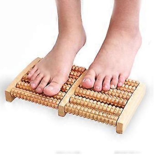 Fotmassage roller i trä för stressreducering och avslappning