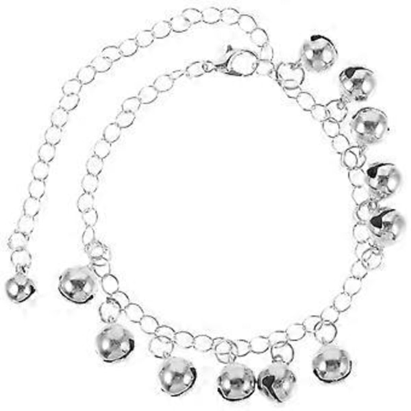 Armband med klockcharm, silverpläterad, massiv länkkäda, handledsmycke för kvinnor