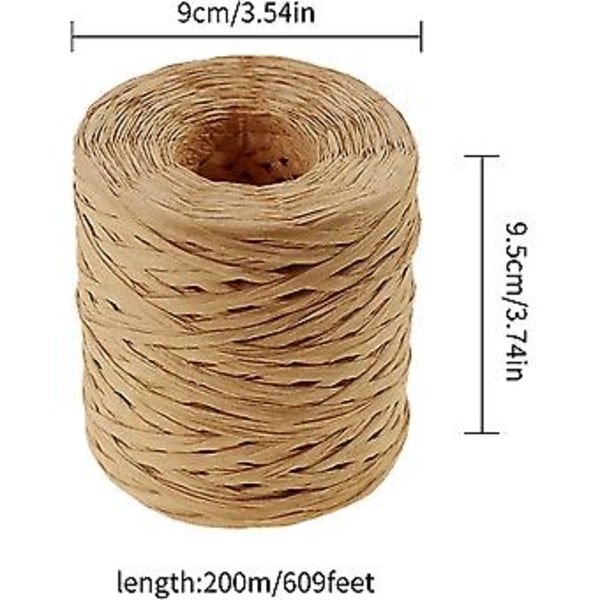 Raffia Papirbånd, 1/4 Tomme x 218 Yards (Kraft)