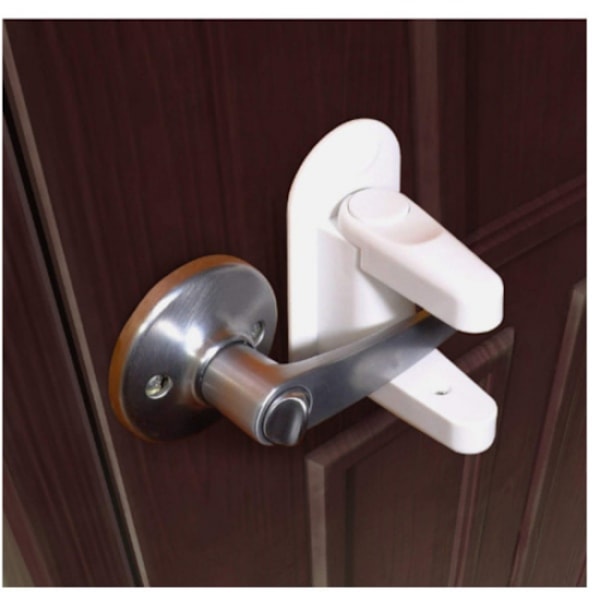 2 Door handle safety lock Anti-theft child lock White