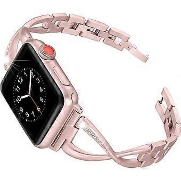 Kompatibel med Apple Watch-reimer 38 mm 40 mm Iwatch Series 6/5/4/3/2/1 SE Kvinners elegante smykker armbånd i rustfritt stål tilbehør