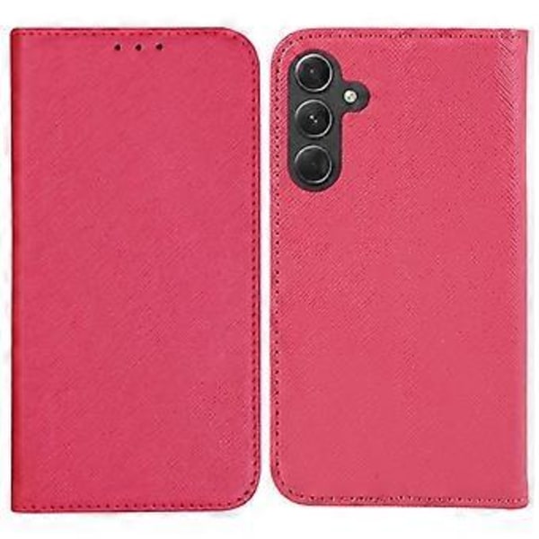 Til Samsung Galaxy A16 5G/A16 4G Etui PU Læder Krydsmønster Telefon Cover Stærk Magnetisk Lukning (Style B)