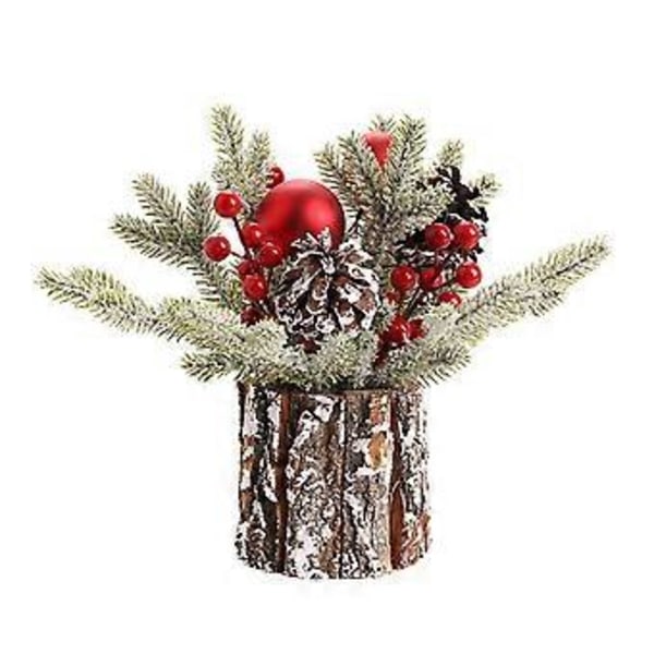 Kunstig juletre skrivebordsdekorasjon gaver Mini juletrær (Rød)