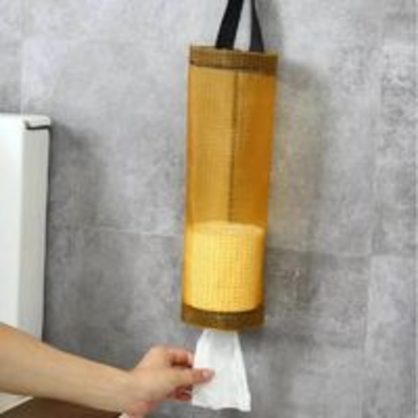 1pcs Household Grocery Bag Rack Wall Mounted Plastic Bag Rack Han