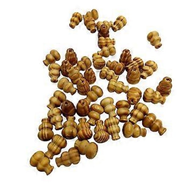 50x Naturliga Randiga Kalebass Trä Spacer Pärlor Smyckestillverkning DIY Hantverk 19mm