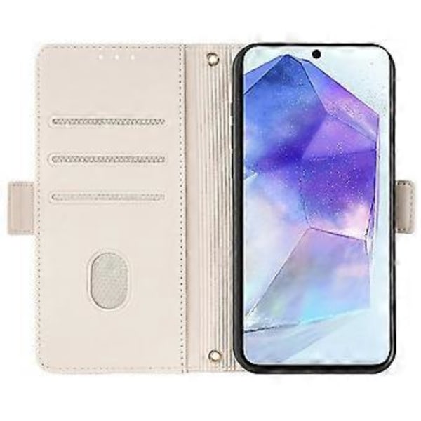Læder Wallet Case med RFID-blokering og stativfunktion samt håndrem til Samsung Galaxy A36 5G - Hvid (Hvid)