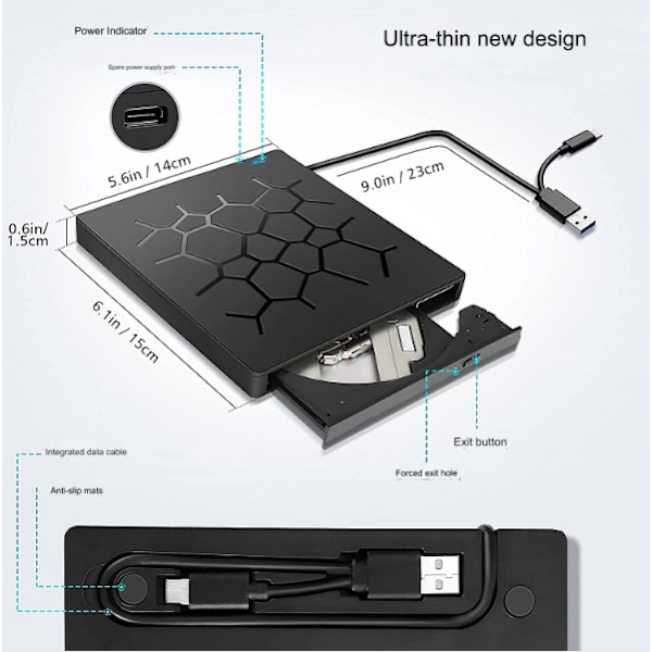 7 i 1 multifunktionel optisk drev desktop computer usb3.0 ekstern