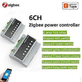 Tuya Smart Zigbee 6CH Relä Switch Modul Fjärrkontroll Apparat Kontroll Modul Stöder 3-Vägs Mo